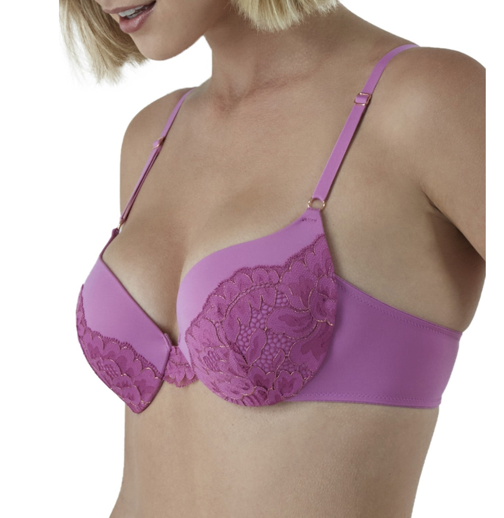 Maidenform Women Love the Lift Lace Push Up Bra Purple Rose Gold Size 36C